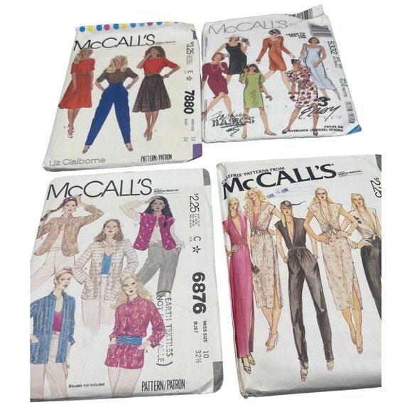 set of 4 McCall's sewing patterns 5332 7880 6876 6554 womens READ - Picture 1 of 9
